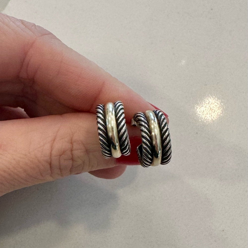 David Yurman Huggies gold silver